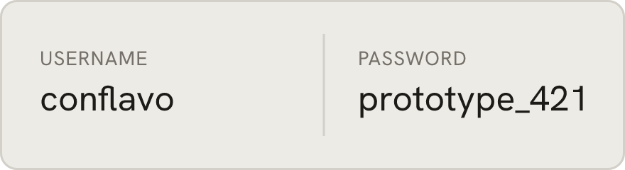 Login for prototype.conflavo.com